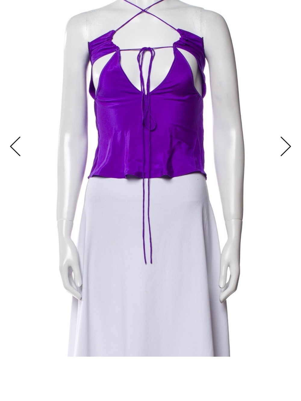 Christopher Esber Vivid Purple Strappy Tie-Front Top